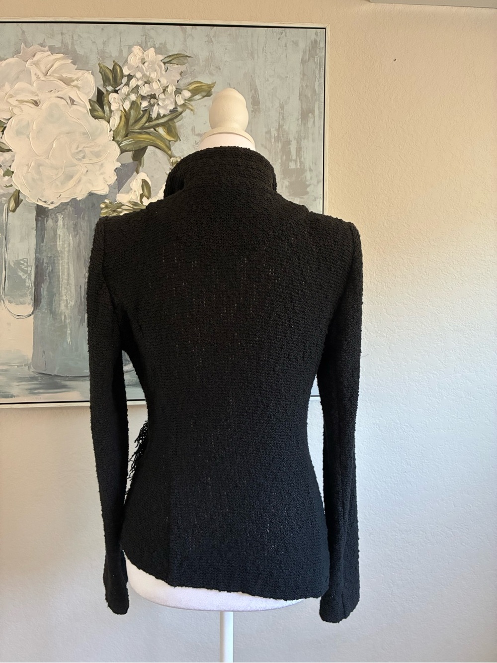IRO Mira Black Bouclé Knit Jacket Size 38/ US 6 - Picture 5 of 12